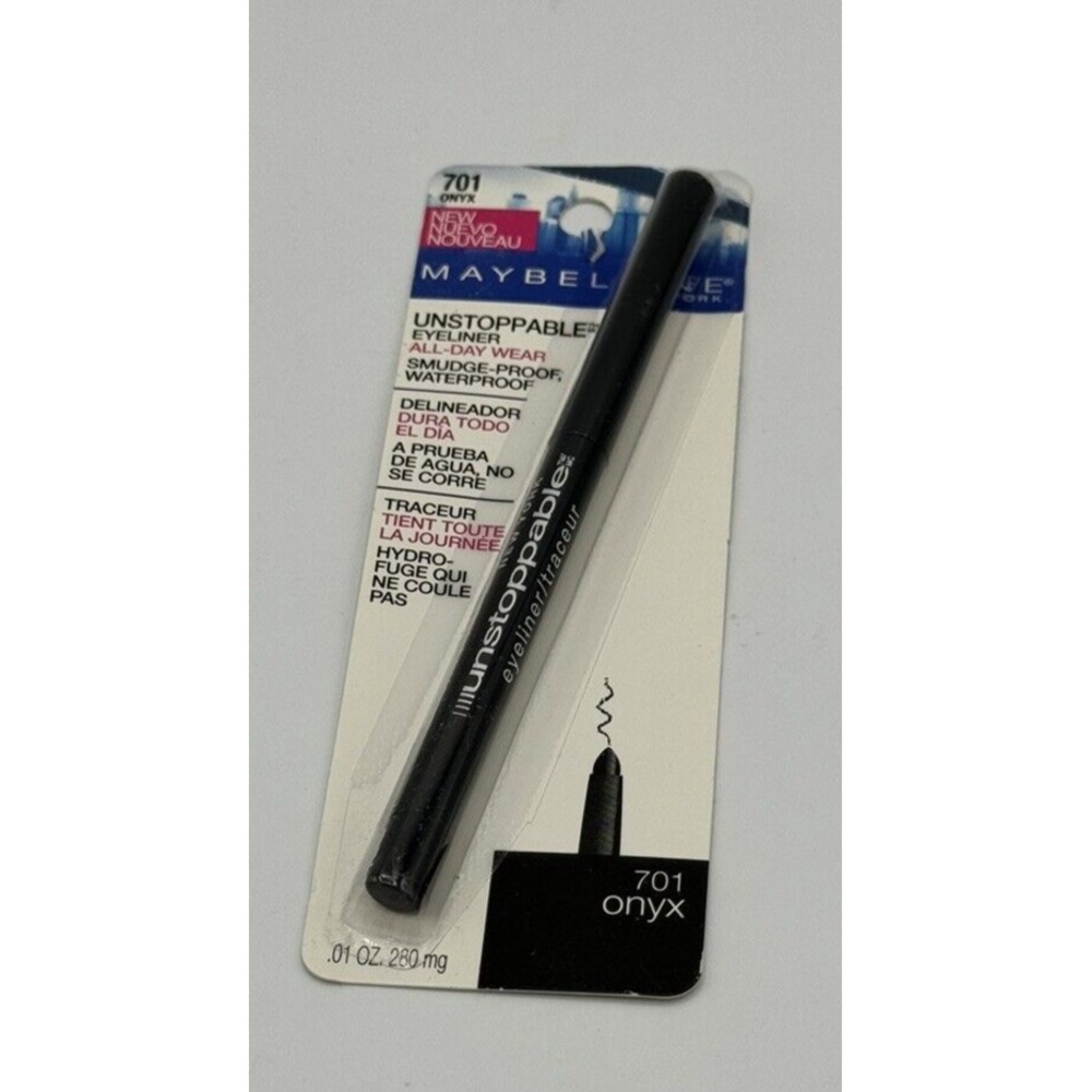 Maybelline Unstoppable 701 Onyx Waterproof Eyeliner All Day Wear 0.01oz‎